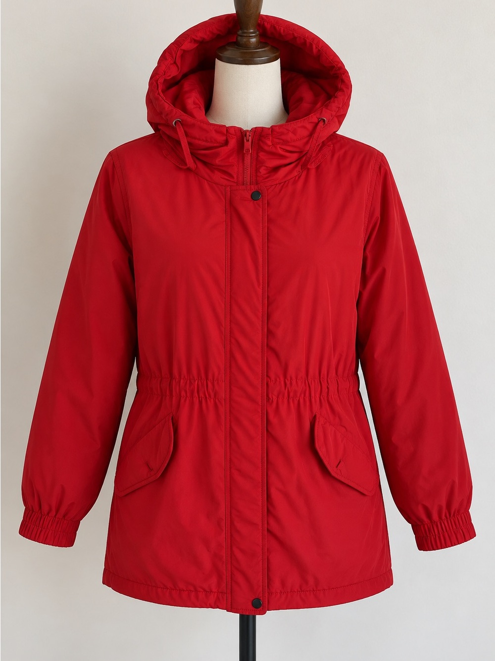London Fog Women's Red Hooded Puffer Jacket